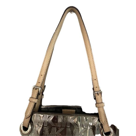 Michael Kors Womens Metallic Black Signature Print Tote Bag - Picture 4 of 4